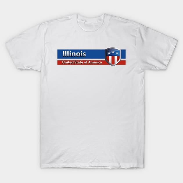 Illinois - United State of America T-Shirt by Steady Eyes
